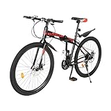 chennnls 26 Zoll Faltrad Klapprad, 21-Gang Erwachsene Faltrad Klappfahrräder MTB Rennrad, Mountainbike Camping...